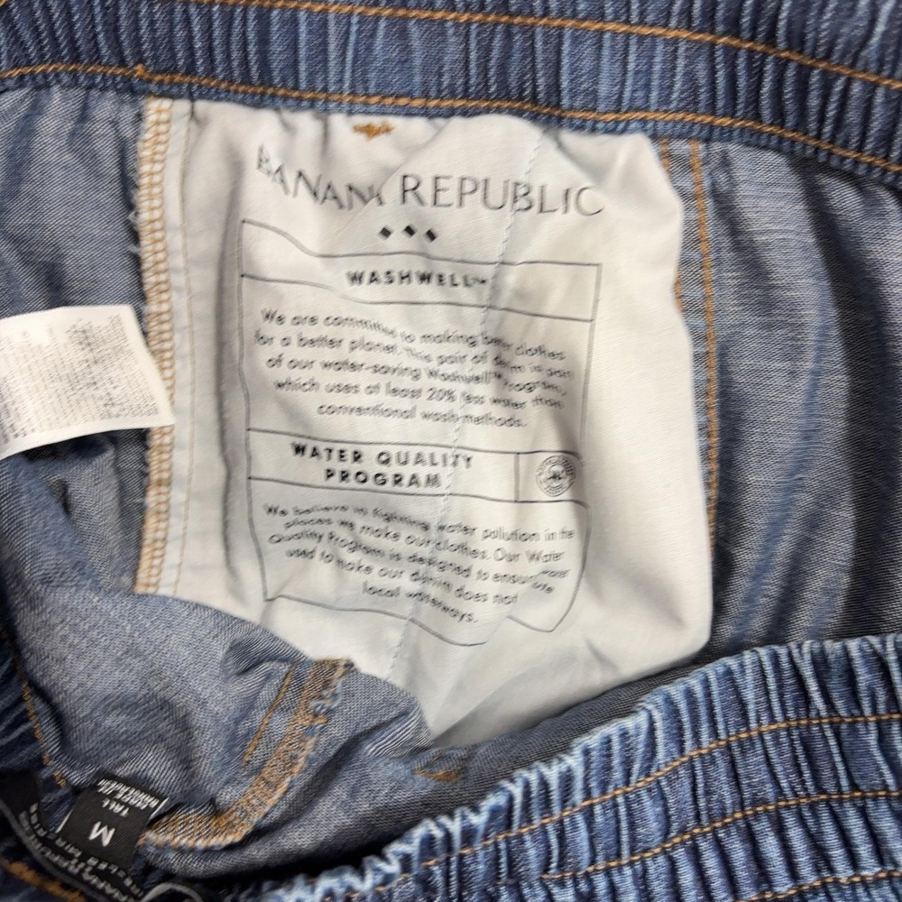 Banana Republic Wide Leg Pull On Jeans Womens Medium Tall MT Blue Mid Rise 2025 - Picture 9 of 9